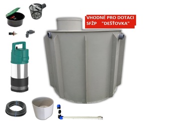 Nádrž na dešťovou vodu s čerpadem pro zalévání k obetonování kruhová Mravec plast Třebíč, Jihlava, Vysočina